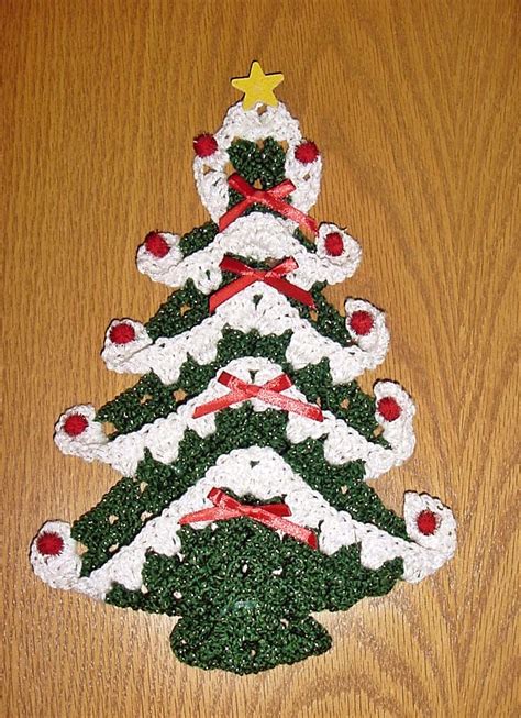 Crocheted Christmas Tree Door Hanger From Granny Squares Adornos