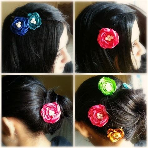 It get tons of compliments and i'm forever trying to explain how it's done {which doesn't always translate well with the use of hand gestures instead of photos Diy Flower Hair Clips · How To Make A Flower Hair Clip · Jewelry on Cut Out + Keep