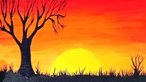 Easy Sunset Painting For Beginners Step By Step Tutorial