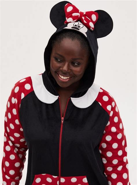 Plus Size Disney Minnie Mouse Polka Dot Fleece Onesie Torrid