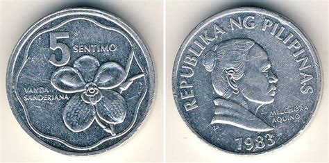 Coin Values 5 Centimo 1983 Philippines Aluminium Prices And Values Km 239