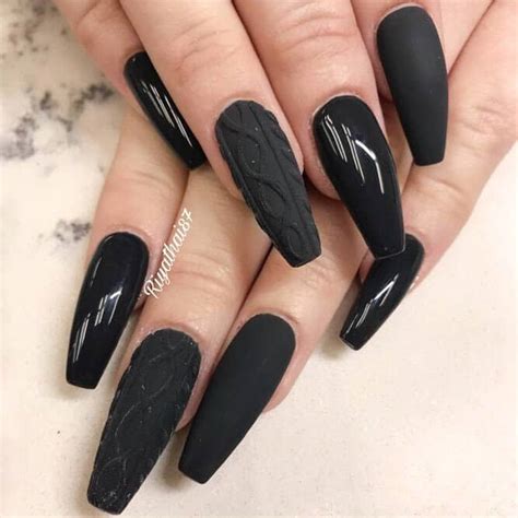 50 Dramatic Black Acrylic Nail Designs To Keep Your Style On Point