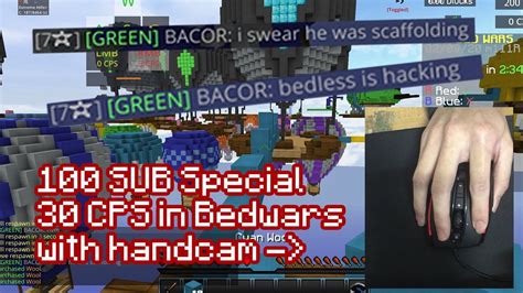 20 Cps With Handcam In Bedwars And Pvp 100 Sub Special