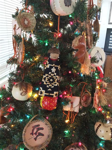 Christmas Tree With Hand Crafted Native American Ornaments By Pita