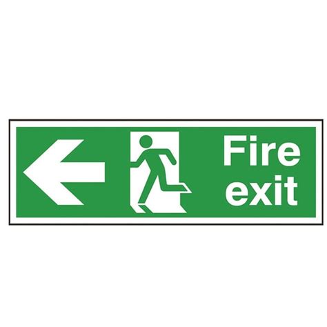 Fire Exit Left Arrow Sign Storage Systems And Equipment