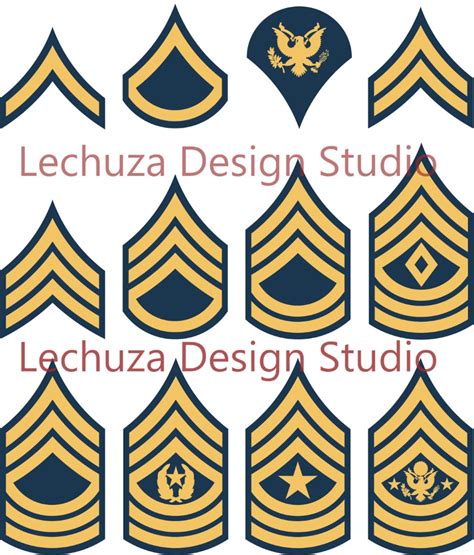 Army Enlisted Rank Stripes Svg Cutting Design Files You Get 5 Etsy