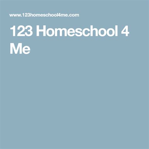 123 Homeschool 4 Me Homeschool School Games Home Schooling