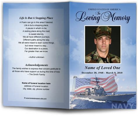 Navy Funeral Program Template Diy Funeral Programs The Funeral