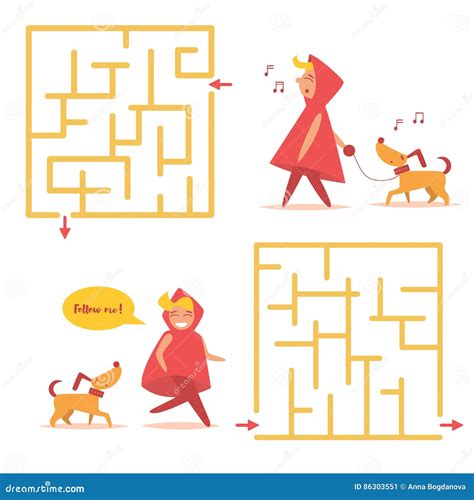 Labirinto Simples Do ` S Das Crianças Ilustração Do Vetor Ilustração