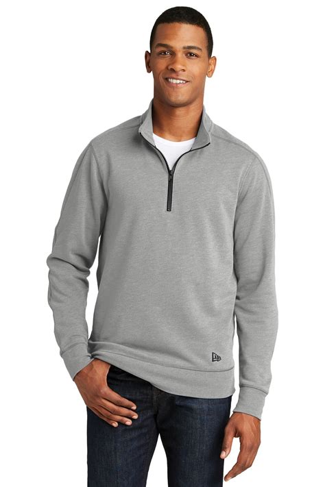 New Era Embroidered Men S 1 4 Zip Pullover Tri Blend Sweatshirt Queensboro