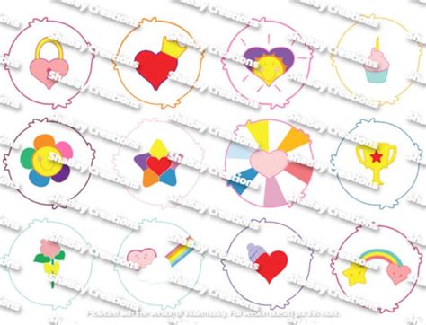 Pack 2: 12 Care Bear Belly Badge SVG PNG Designs w/ Reversed | Etsy