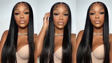 installing full lace frontal 13x6 straight 22” wig middle partandmelted hairline ft westkiss
