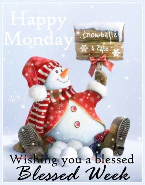 Snowman Happy Monday Blessing Quote Pictures Photos And Images For