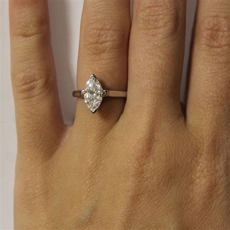 Tiffany And Co Platinum Marquise Cut Solitaire Engagement Ring