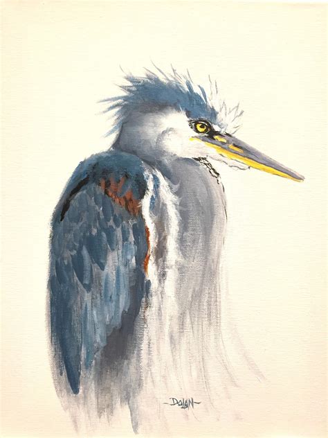 Pats Art Journal Great Blue Heron Step By Step
