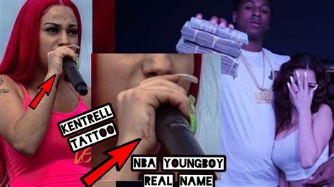 Bhad Bhabie Gets Nba Youngboys Name ‘kentrell Tattooed On Her To