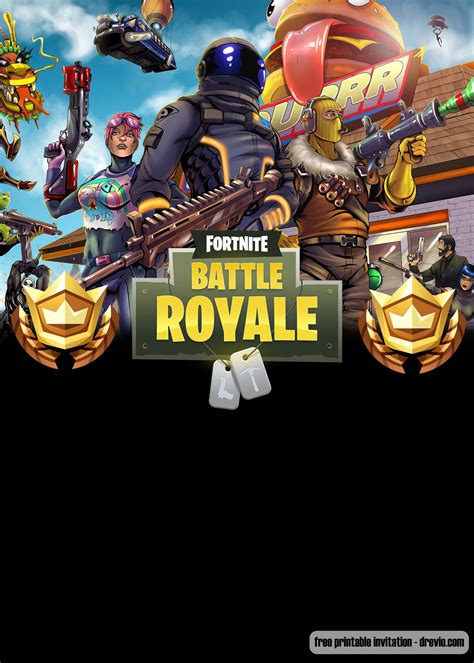 fortnite battle royale invitation templates bagvania