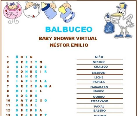 Juego Para Baby Shower Balbuceo Manualidades Para Baby Shower Images
