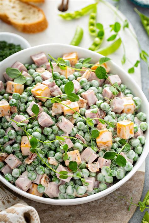 Amish Pea Salad With Ham And Cheese Is A Delicious Side Dish That Comes