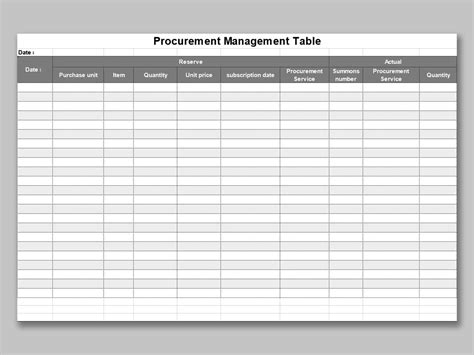 EXCEL Of Procurement Management Table Xlsx WPS Free Templates