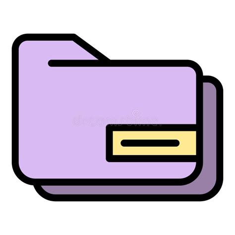 File Folder Icon Color Outline Vector Stock Vector Illustration Of