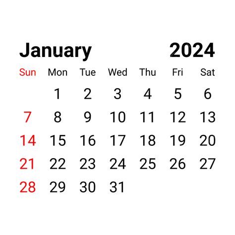 2024 Calendar Images January Clip Art Jan Calendar 2024