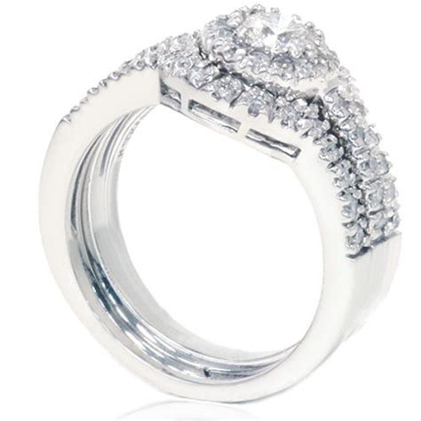 1 25 CT Diamond Engagement Wedding Ring Set 14K White Gold Etsy