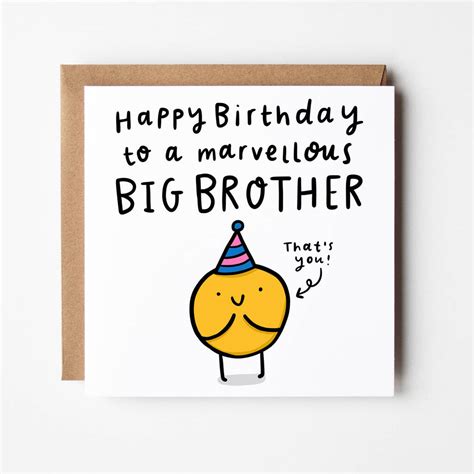 Marvellous Big Brother Birthday Card By Arrow T Co