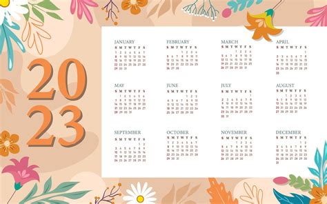 Premium Vector Flat Aesthetic Nature 2023 Calendar Template