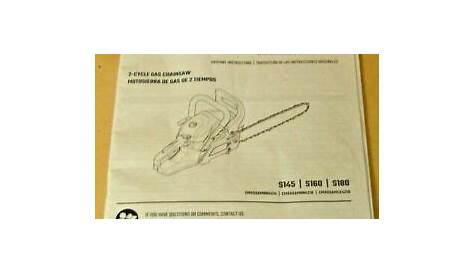 CRAFTSMAN 2-CYCLE CHAINSAW OPERATOR'S MANUAL - MOD#S145/S160/S180