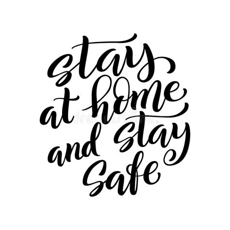 Stay At Home Stay Safe Handdrawn Typography Poster For Self Quarine