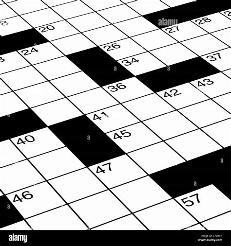 Close Up Of Crossword Puzzle As Detail Ready For Solving Stock Photo