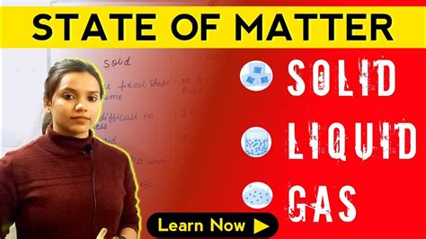 State Of Matter In Chemistry Solid Liquid And Gas For Cbse And