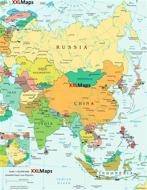 La cartina geografica dell'asia fisica e politica. La mappa politica del Asia - download gratuito per ...
