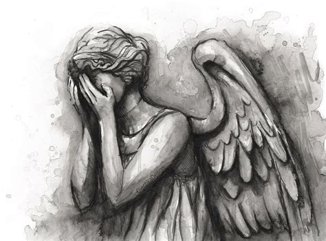 Weeping Angel Painting Art Print Doctor Who Wall Art Doctor Etsy
