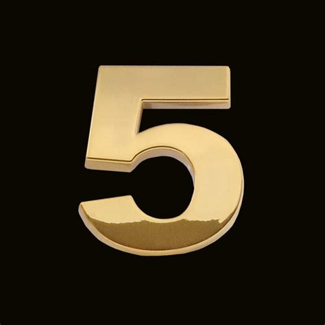Gold Number 5 3cm Chrome Letter And Sign