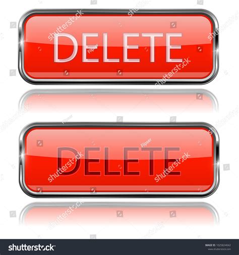 Delete Red Buttons Rectangle Glass 3d Icons Royalty Free Stock