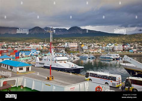 Ships At The Commercial Port Ushuaia Tierra Del Fuego Argentina
