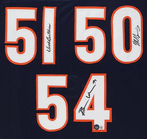 Dick Butkus Mike Singletary And Brian Urlacher Signed Monsters Of The Midway Custom Framed