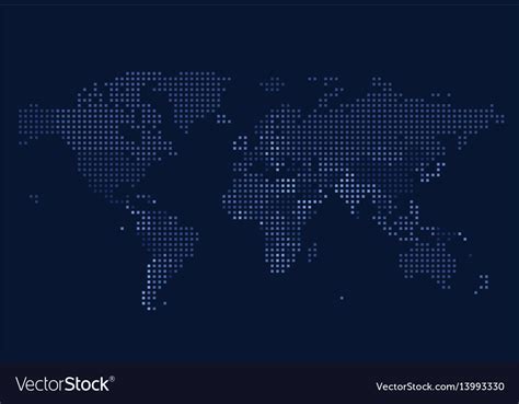 Dotted World Map Of Square Dots Royalty Free Vector Image