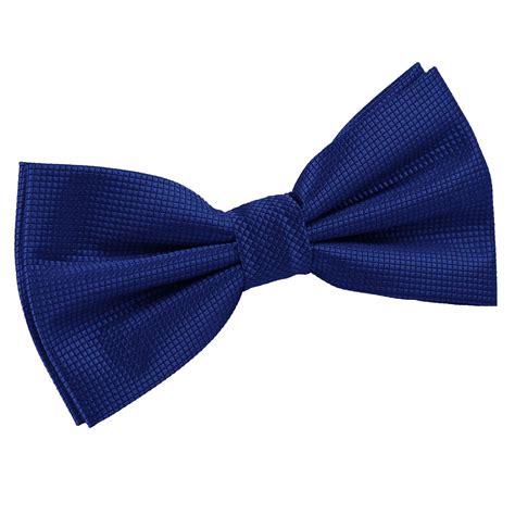 Mens Solid Check Royal Blue Bow Tie