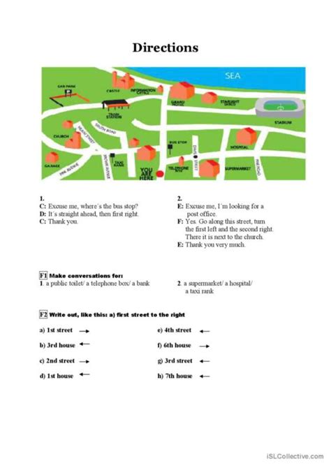 148 Giving Directions English Esl Worksheets Pdf And Doc