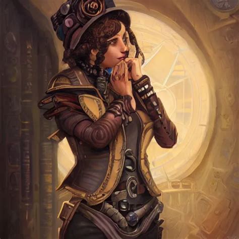 Steampunk Artificer Cute Oil Painting Portrait Stable Diffusion