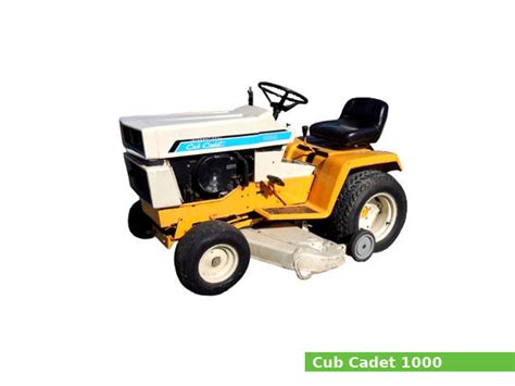 Cub Cadet 1000 Garden Tractor Specs And Service Data
