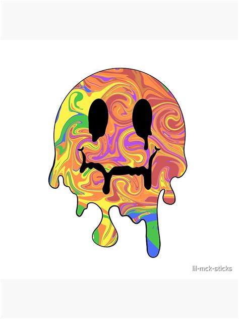 Rainbow Dripping Smiley Face Canvas Print By Lil Mck Sticks Redbubble