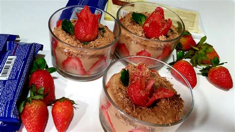 This decadent chocolate mousse without eggs was created to replicate a divine dessert served in a french cafe on a special honeymoon trip. Strawberry Chocolate Mousse |No Egg| No Gelatine - YouTube