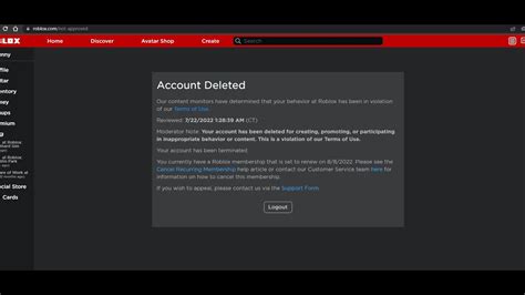 Roblox Account Deleted Experience 2 Youtube