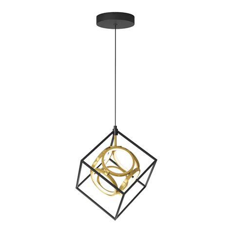 Artika Luxury 1 Light 18w Black And Gold Integrated Led Mini Pendant