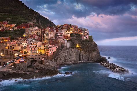 It comprises the po river valley, the italian peninsula and the two largest islands in the mediterranean sea, sicily and sardinia. Manarola Dusk - Cinque Terre, Italy - Donald Yip ...