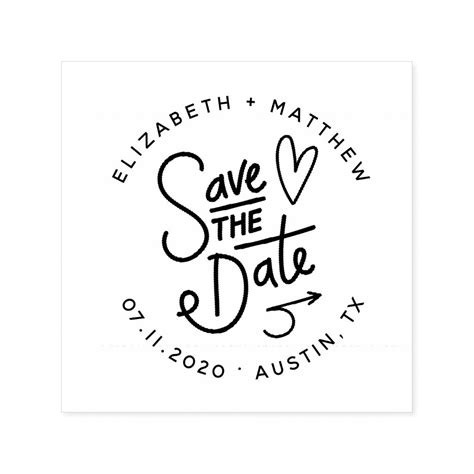 Save The Date Handwritten Wedding Rubber Stamp Zazzle Wedding